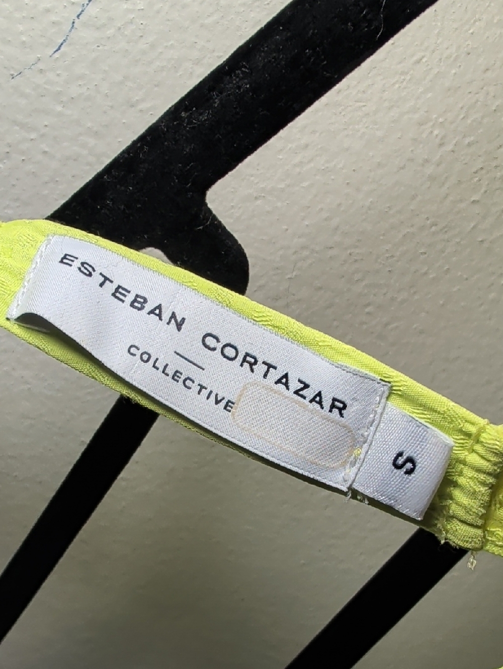 Esteban Cortazar x Rent the Runway Tie Around Top Neon Yellow Women's Size S - Picture 5 of 7
